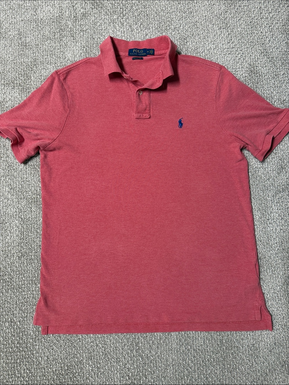 Polo by Ralph Lauren Classic Fit Polo Size M Pink with Navy Pony